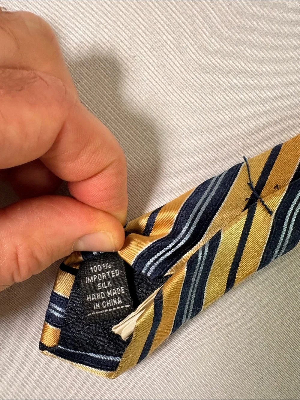 Classic Men's Striped Tie in Gold and Black